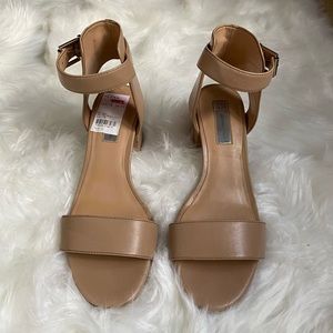 Nude Faux Leather Sandals